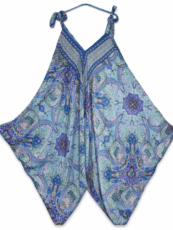 Style Unlimited Pants - Women’s Boho Print Harem Tapered wide-leg Jumpsuit NWOT One size